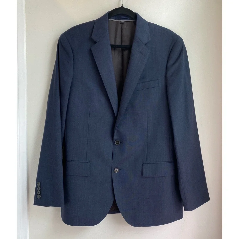 J Crew Ludlow Blazer Mens 38R Blue Tollegno 3D Wool Two Button Professional